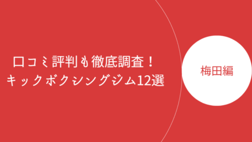 梅田近郊で人気のキックボクシングジム・ボクササイズスタジオ12選！口コミ評判も徹底調査！