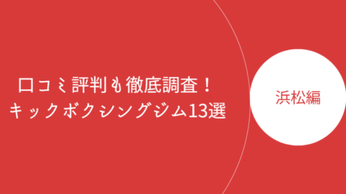 浜松で人気のキックボクシングジム・ボクササイズスタジオ13選