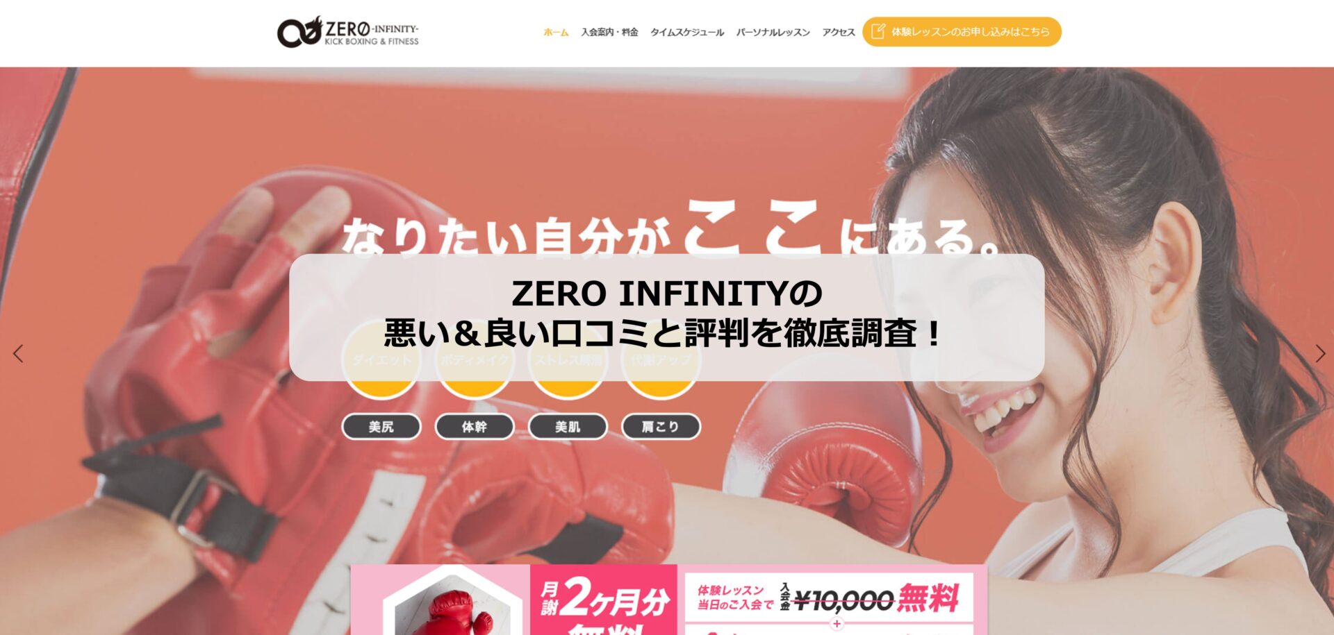 ZERO INFINITYのホームページ画像